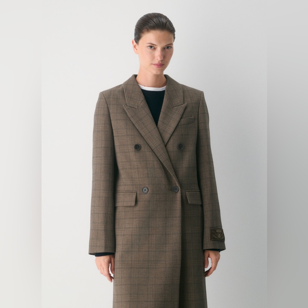 NWT $325 Aritzia The Constant™ Coat - (Re)ssential in Tyson Chk Brown/Taupe